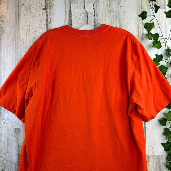 Carhartt One Pocket Orange T-shirt Men's Size Large Original Fit Work Safety - Picture 5 of 9